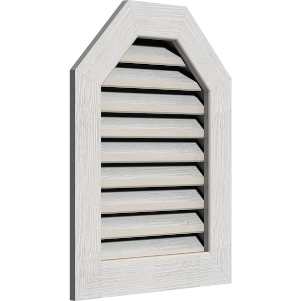 Octagonal Top Gable Vent Western Red Cedar Gable Vent W/1 X 4 Flat Trim Frame, 36W X 28H